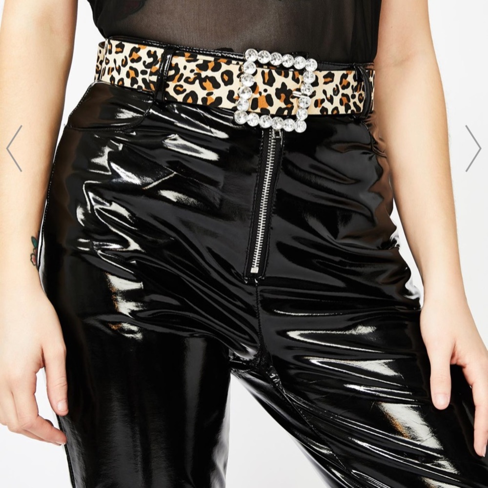 Dolls Kill Animal Print Rhinestone Belt
